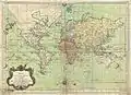 Carte nautique mondiale faisant apparaître les "terres vues par David" ou "île de Davis" (Jacques-Nicolas Bellin, 1778)