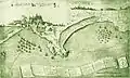 Plan ancien d'une ville.