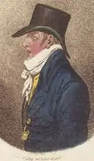 Portrait de profil d'un homme portant un chapeau noir.