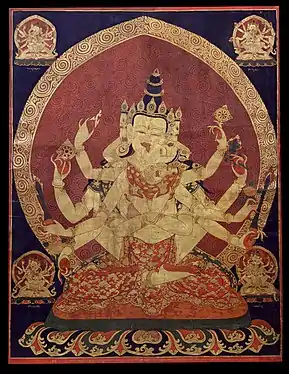 Thangka de Guhyasamaja Akshobhyavajra, XVIIe siècle, Tibet central, Rubin Museum of Art.