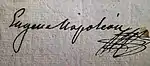 Signature de Eugène de Beauharnais