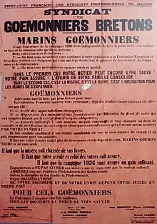 Tract syndical en faveur des goémoniers (1936).