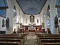 Poullan-sur-Mer : église paroissiale Saint-Cadoan, vue intérieure d'ensemble.