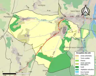 Carte en couleurs présentant l'occupation des sols