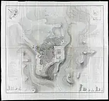 Carte détaillée de Jérusalem datant du dix-neuvième siècle