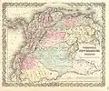 Carte du Venezuela et de l'Équateur (1855)