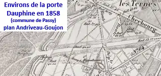 Quartier Porte Maillot-Porte Dauphine en 1858.