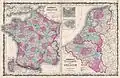 Carte de la France et du Benelux en 1862