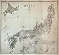 Carte du Japon de 1878 réalisée à partir du travail d'Inō Tadataka.