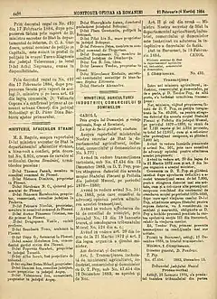 Décret royal de nomination de Toma N. Socolescu, publié au Moniteur Officiel Roumain en date du 21 février 1884, page 6470.