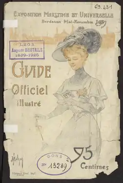 Exposition maritime et universelle Bordeaux mai-novembre 1907, couverture du guide officiel.