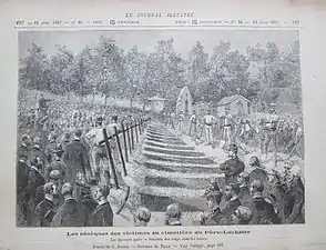 Les obsèques des victimes au cimetière du Père-Lachaise, illustration pour Le Journal illustré du 12 juin 1887.