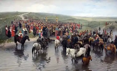 Procession de Pâques dans le nord de la Russie (1887)