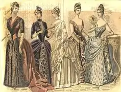 Femmes avec des gants longs (Peterson's Magazine (en)), 1888.