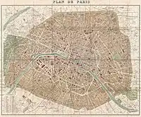 Carte de 1894 figurant l'avenue Gambetta comme un tronçon de l'avenue de la République.