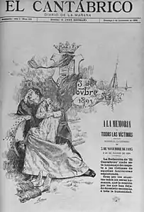 El Cantábrico du 3 novembre 1895, dessins de Mariano Pedrero.