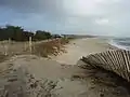 Le recul du cordon dunaire de Léhan à la suite de la tempête du 5 février 2014.