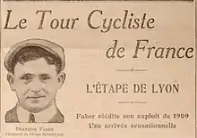 Publicité de journal datant de 1910 incluant un visage d'homme portant une casquette.
