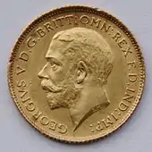 Pièce en or avec le profil gauche de George V