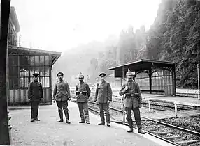 La gare occupée par les Allemands en 1915.