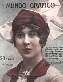 La Argentinita en 1916, magazine Mundo Gráfico.
