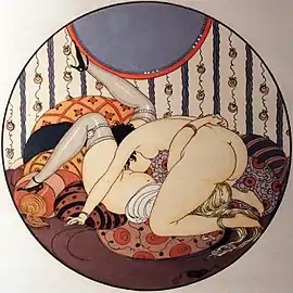 Aquarelle de Gerda Wegener, Les Délassements d'Éros (1925).