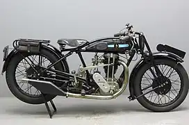 Triumph TT monocylindre 500 cm3 à vocation sportive (1927).