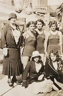 Nageurs et nageuses australiennes lors des Jeux olympiques de 1932