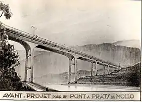 Avant-projet de pont en béton armé à Prats de Mollo, 1935