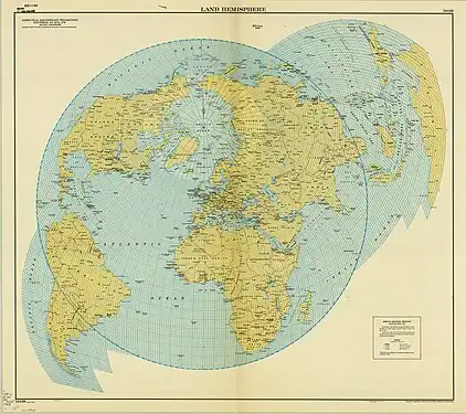 Projection azimutale équidistante, U.S. Coast and Geodetic Survey (1947).