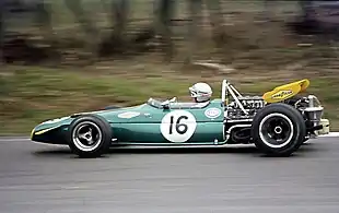 Jack Brabham pilotant une Brabham BT33 à la Race of Champions 1970, une course hors championnat.