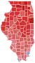 Les comtés en rouge sont remportés par Thompson et les comtés bleus par Howlett