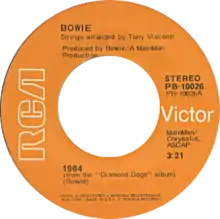 Description de l'image 1984 by David Bowie US vinyl single.png.