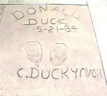 Empreintes de Donald Duck.