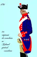 1er régiment de cavalerie à partir de 1791