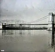 Rupture du tablier du pont de Marmande en janvier 1930.