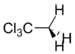 Skeletal structure of 1,1,1-trichloroethane.