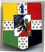 Insigne de la 1re compagnie du 43e régiment d'infanterie (vers 1990)