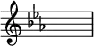 {\key ees\major\override Staff.TimeSignature.stencil=##f \skip 1}\layout {indent = #0 line-width = #26 ragged-last = ##f}