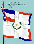 Drapeau du 1er bataillon du 102e régiment d'infanterie de ligne de 1793 à 1804