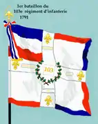 Drapeau du 1er bataillon du 103e régiment d'infanterie de ligne de 1791 à 1793