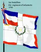 Drapeau du 1er bataillon du 11e régiment d'infanterie de ligne de 1793 à 1804