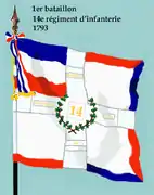 Drapeau du 1er bataillon du 14e régiment d'infanterie de ligne de 1793 à 1804