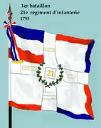 Drapeau du 1er bataillon du 21e régiment d'infanterie de ligne de 1793 à 1804