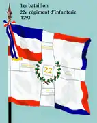 Drapeau du 1er bataillon du 22e régiment d'infanterie de ligne de 1793 à 1804