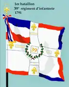 Drapeau du 1er bataillon du 39e régiment d'infanterie de ligne de 1791 à 1793