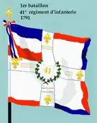 Drapeau du 1er bataillon du 41e régiment d'infanterie de ligne de 1791 à 1793