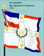 Drapeau du 1er bataillon du 44e régiment d'infanterie de ligne de 1791 à 1793