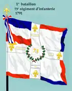 Drapeau du 1er bataillon du 73e régiment d'infanterie de ligne de 1791 à 1793