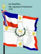 Drapeau du 1er bataillon du 94e régiment d'infanterie de ligne de 1791 à 1793